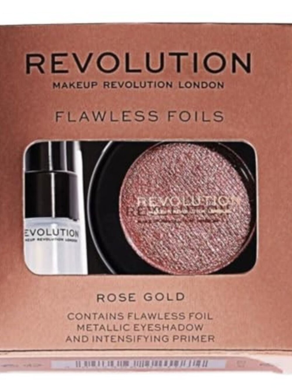 REVOLUTION Flawless Foils Eyeshadow & Liquid Highlighter Rose Gold